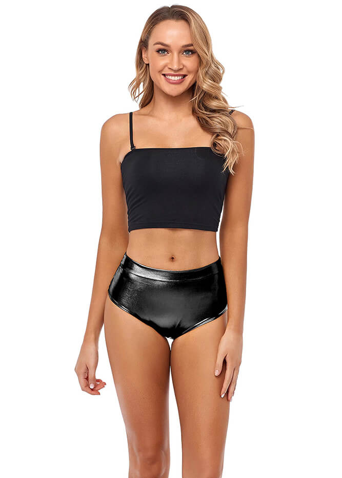 Metallic High Waisted Rave Booty Shorts