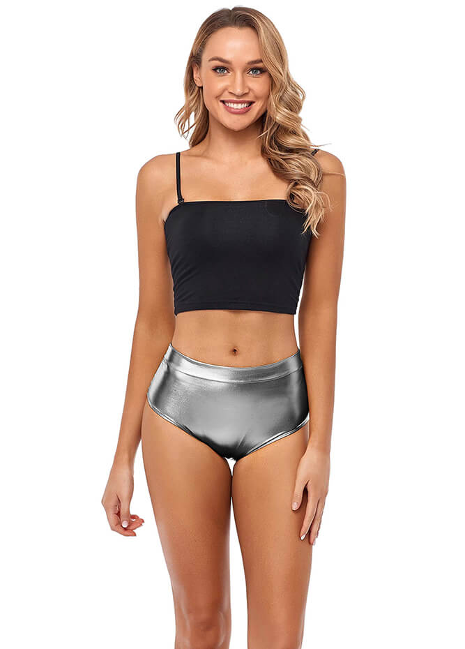 Metallic High Waisted Rave Booty Shorts