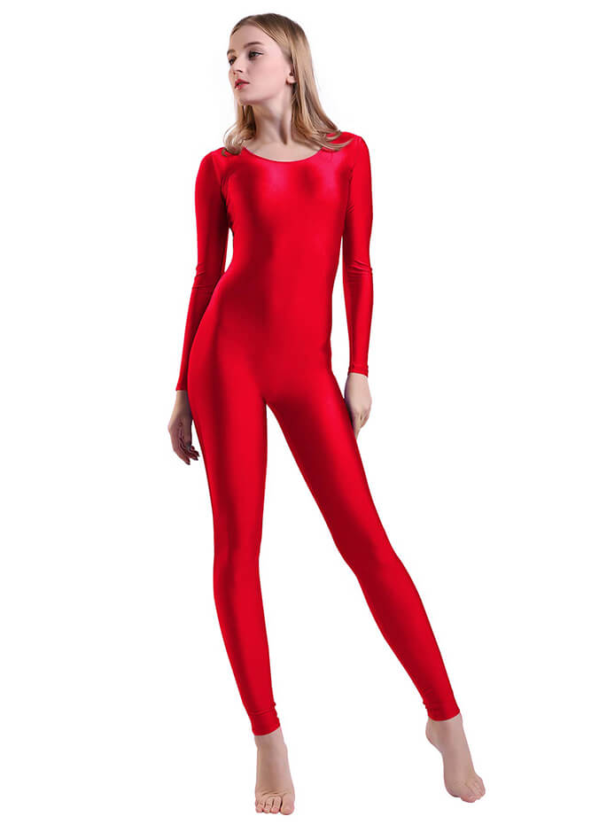 Womens Long Sleeve Spandex Unitard